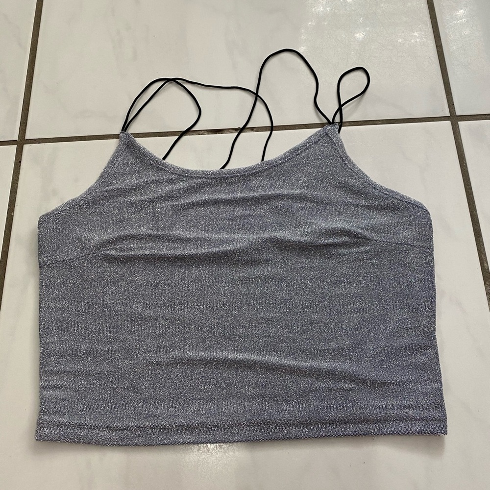 sparkly sliver crop top size M